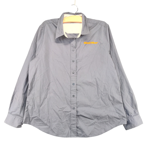 Port Authority Women's Button Front Shirt XL Gray Wood-Mizer Long Sleeve - Picture 1 of 13